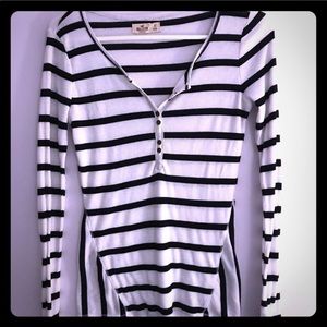Hollister Striped Thermal Henley Top S